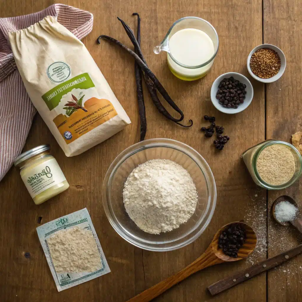 Heavenly Vegan Vanilla Bean Cake: Moist, Perfect & Magically Delicious! 6 Vegan vanilla bean cake ingredients including vanilla pods and oat milk