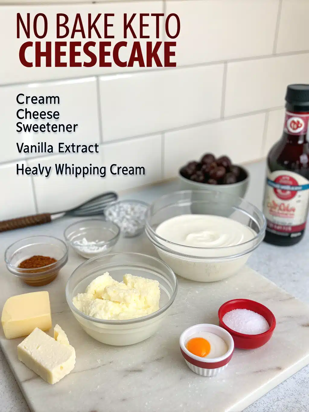 Easy Keto Cheesecake Recipe No Bake – Creamy, Low-Carb & Delicious! 3 keto cheesecake recipe no bake ingredients